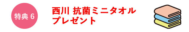 特典6　西川 抗菌ミニタオルプレゼント