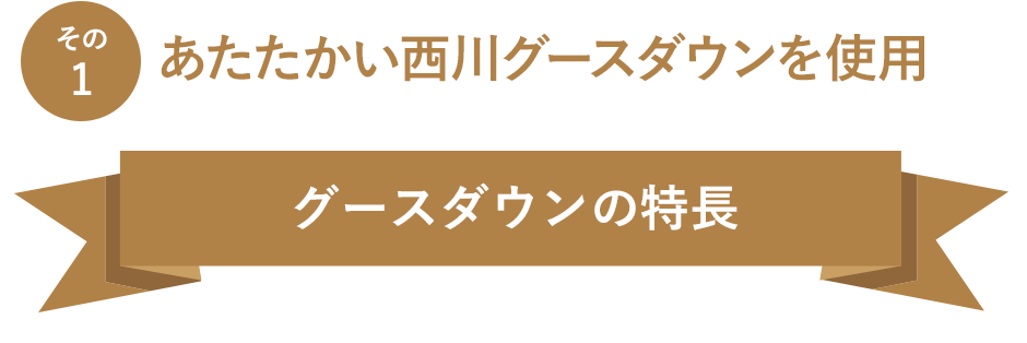 その1　あたたかい西川グースダウンを使用　グースダウンの特長