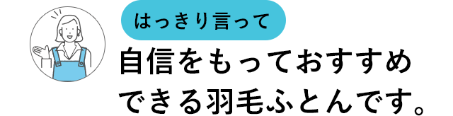 はっきり言って自信をもっておすすめできる羽毛ふとんです。