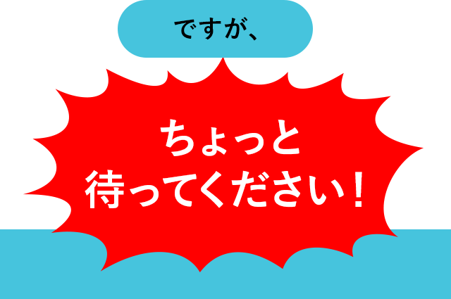 ですが、ちょっと、待ってください！
