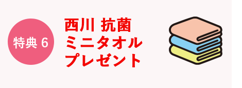 特典6　西川 抗菌ミニタオルプレゼント